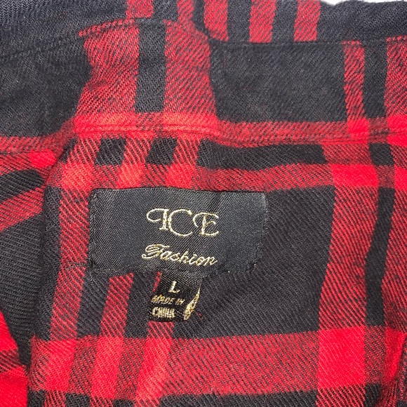 Red and black flannel overshirt - Picture 4 of 5